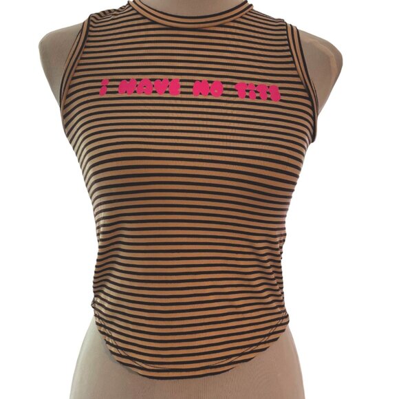 OMighty striped crop tank top sz S - Picture 1 of 10